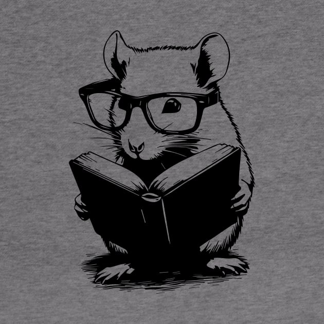 Rat Reading with Glasses by Md Abu Bakkar